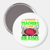 Lehrer Gehirne Skeleton Hand Herz Halloween Magnet (Vorderseite/Rückseite)