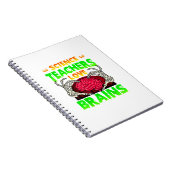 Lehrer Gehirne Skeleton Hand Herz Halloween Notizblock (Rechte Seite)