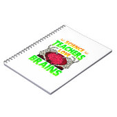 Lehrer Gehirne Skeleton Hand Herz Halloween Notizblock (Linke Seite)