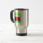 Lehrer Gehirne Skeleton Hand Herz Halloween Reisebecher (Vorderseite Links)