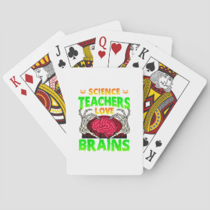 Lehrer Gehirne Skeleton Hand Herz Halloween Spielkarten