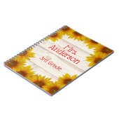 Lehrer Gelbe Läden über Shiplap Notizblock (Linke Seite)