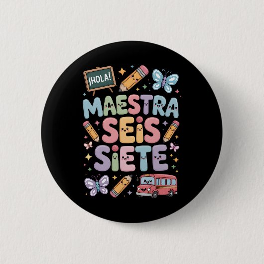 Lehrer Gen Alpha Brainrot 67 Sechs Sieben Maestra  Button (Vorderseite)