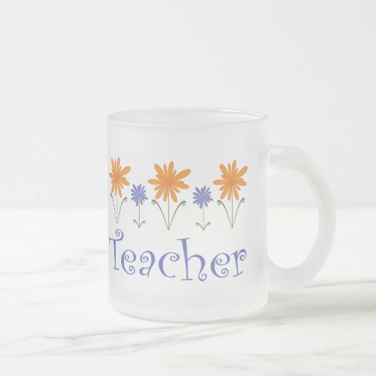 Lehrer-Geschenk-Blumen Mattglastasse (Rechts)