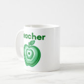 Lehrer Geschenk Grüne Apfelringe Kaffeetasse (Vorderseite Links)