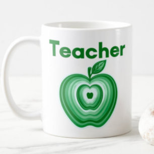 Lehrer Geschenk Grüne Apfelringe Kaffeetasse