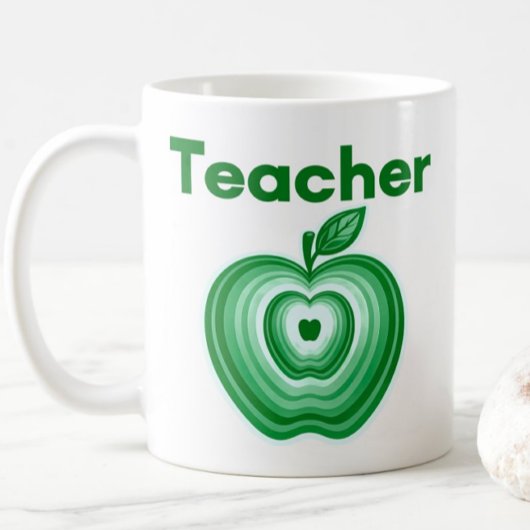 Lehrer Geschenk Grüne Apfelringe Kaffeetasse