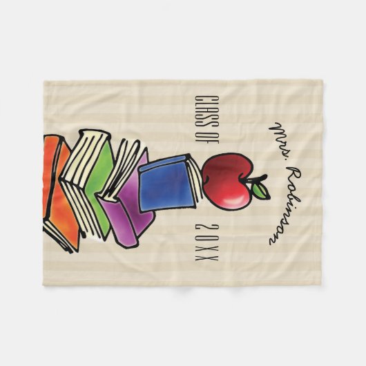 Lehrer-Geschenk von der Klasse Apple mit Fleecedecke (Vorderseite (Horizontal))