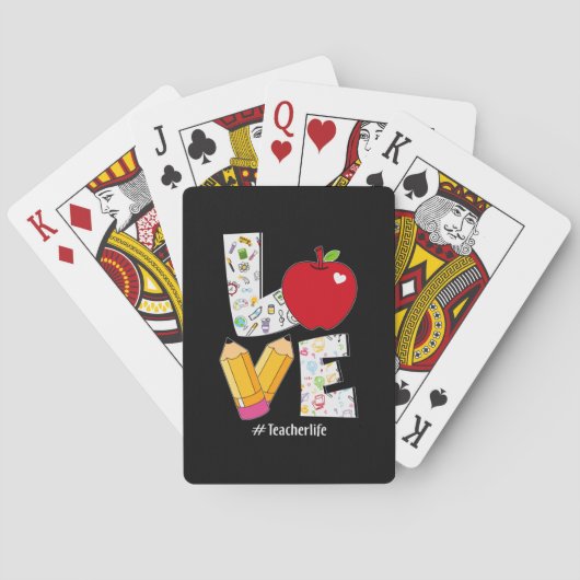 Lehrer Geschenke Liebe Lehrer Leben Spielkarten (Rückseite)