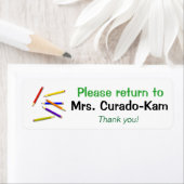 Lehrer-Geschenketiketten kehren zu farbigen Stifte (Insitu)