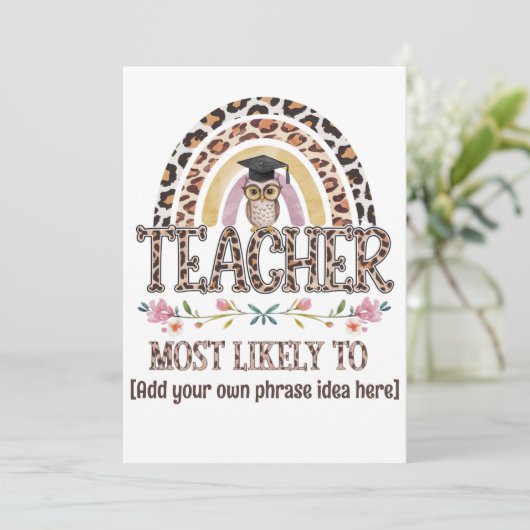 🎓 Lehrer Geschenkideen: Am wahrscheinlichsten wir Einladung (Stehend Vorderseite)