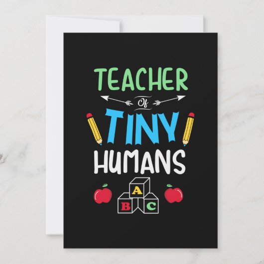 Lehrer Geschenklehrer Tiny Humans Einladung (Vorderseite)
