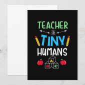 Lehrer Geschenklehrer Tiny Humans Einladung (Vorne/Hinten)