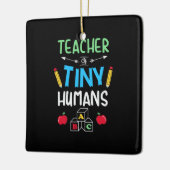 Lehrer Geschenklehrer Tiny Humans Keramikornament (Links)