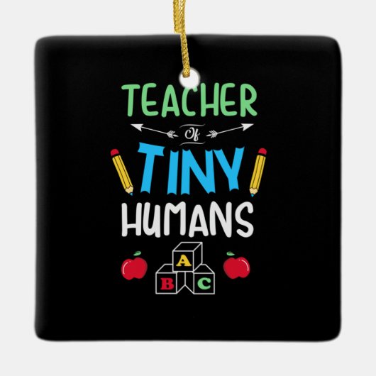 Lehrer Geschenklehrer Tiny Humans Keramikornament (Vorderseite)
