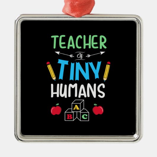 Lehrer Geschenklehrer Tiny Humans Ornament Aus Metall (Vorne)