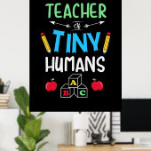 Lehrer Geschenklehrer Tiny Humans Poster (Heimbüro)