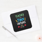 Lehrer Geschenklehrer Tiny Humans Quadratischer Aufkleber (Umschlag)