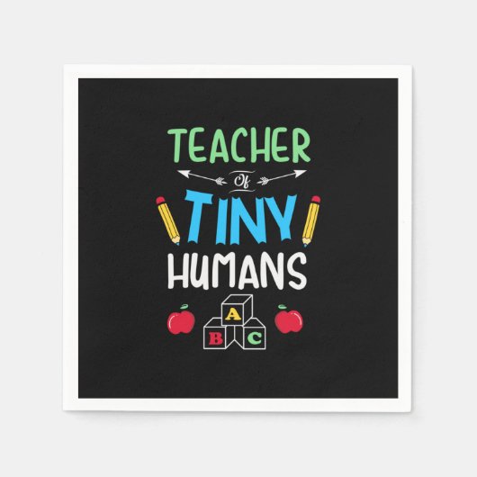 Lehrer Geschenklehrer Tiny Humans Serviette (Vorderseite)