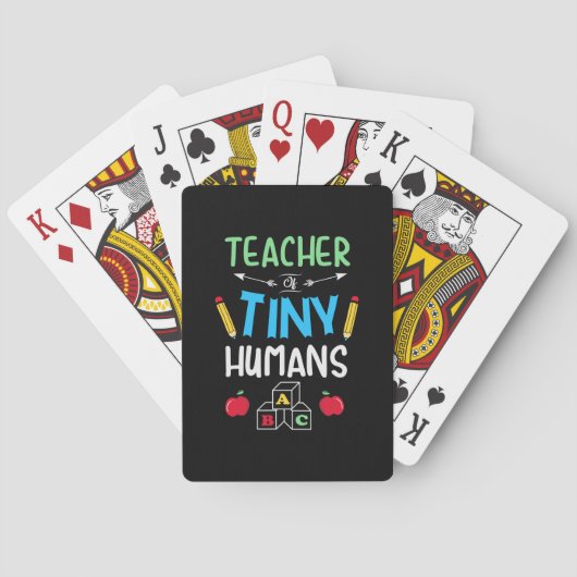 Lehrer Geschenklehrer Tiny Humans Spielkarten (Rückseite)