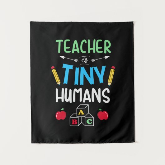 Lehrer Geschenklehrer Tiny Humans Wandteppich (Vorderseite)