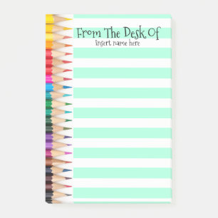 Lehrer gezeichnete Bleistifte, zum des Post-it Klebezettel