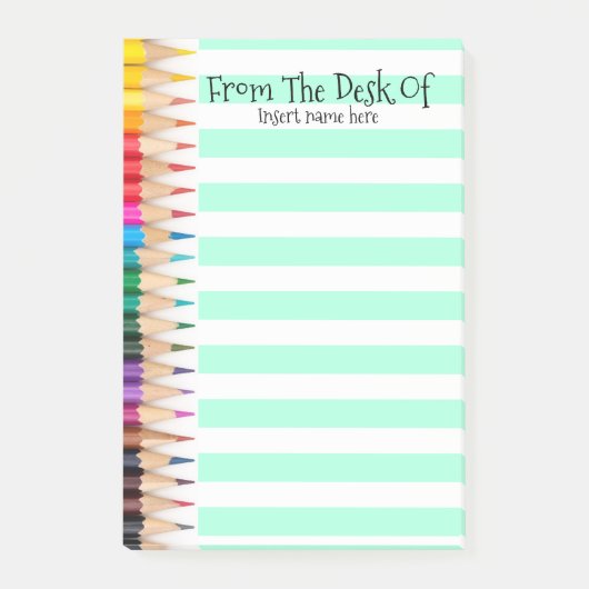 Lehrer gezeichnete Bleistifte, zum des Post-it Klebezettel (Vorderseite)