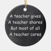 Lehrer gibt Shares Chalkboard Geschenkidee Keramik Ornament (Vorne)