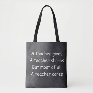 Lehrer gibt Shares Chalkboard Geschenkidee Tasche