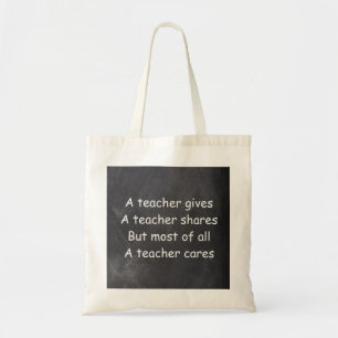Lehrer gibt Shares Chalkboard Geschenkidee Tragetasche