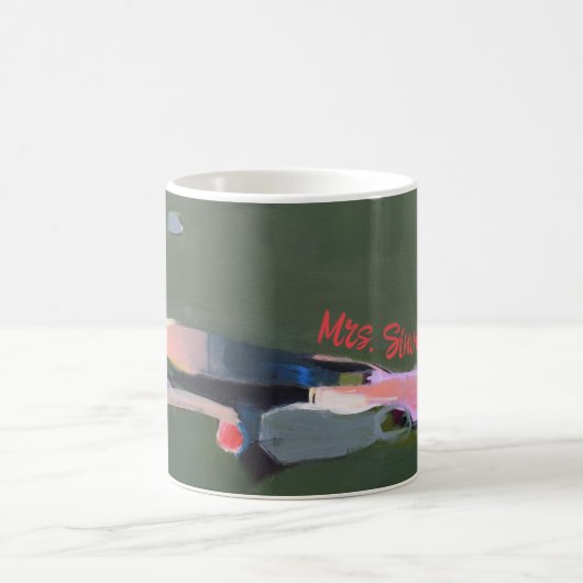 Lehrer Gift Personalisierte Abstrakte Kunstmalerei Kaffeetasse (Mittel)