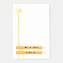 Lehrer-Giraffen-personalisierte Post-Itanmerkungen Post-it Klebezettel