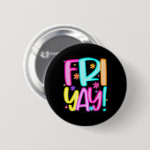 Lehrer Glücklicher Friyay Wochenende Freitag Vorbe Button (Vorne & Hinten)