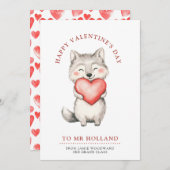 Lehrer glücklicher Valentinstag Feiertagskarte (Vorne/Hinten)