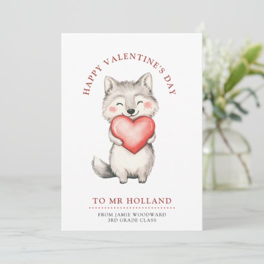 Lehrer glücklicher Valentinstag Feiertagskarte (Stehend Vorderseite)