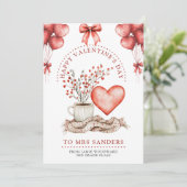 Lehrer glücklicher Valentinstag Feiertagskarte (Stehend Vorderseite)