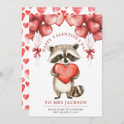 Lehrer glücklicher Valentinstag Feiertagskarte (Vorne/Hinten)