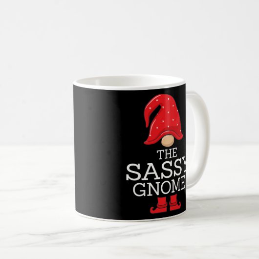 Lehrer Gnome Buffalo Karierte Weihnachtsbaumfamili Kaffeetasse (VorderseiteRechts)