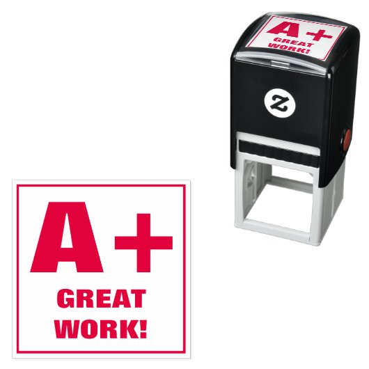 Lehrer Grading Briefmarke: A+, GROSSE ARBEIT! Permastempel (Beispiel)