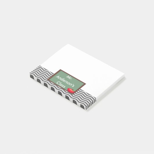 Lehrer-graue Zickzack Tafel Posten-it® Anmerkungen Post-it Klebezettel (angewinkelt)