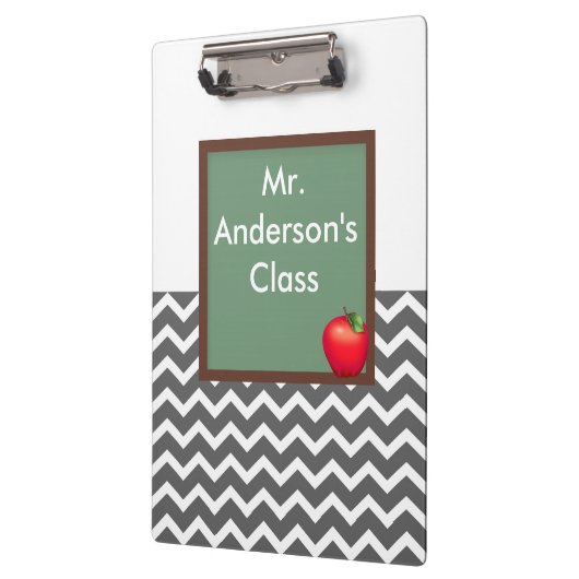 Lehrer-graues Zickzack Tafel-Klemmbrett Klemmbrett (Links)