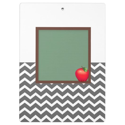 Lehrer-graues Zickzack Tafel-Klemmbrett Klemmbrett (Rückseite)