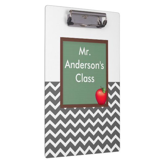 Lehrer-graues Zickzack Tafel-Klemmbrett Klemmbrett (Rechts)