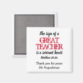 Lehrer| GROSSER SERVANTER HERZ| Personalisiert Magnet (Vorderseite/Rückseite)