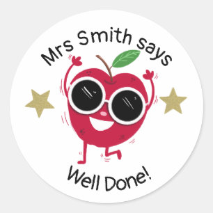 Lehrer gut gemacht! Klassischer Rundaufkleber Runder Aufkleber