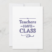 Lehrer haben Klasse Blau und Weiß Einladung (Rückseite)