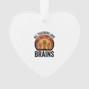Lehrer Halloween Gehirne Vintage Vektor Design_1 Ornament