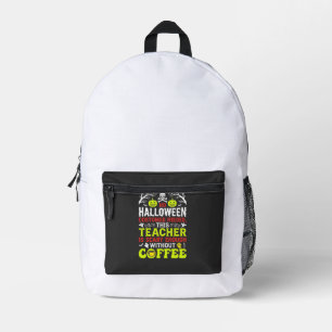Lehrer Halloween Gruselig genug Kaffee Design_1 Bedruckter Rucksack