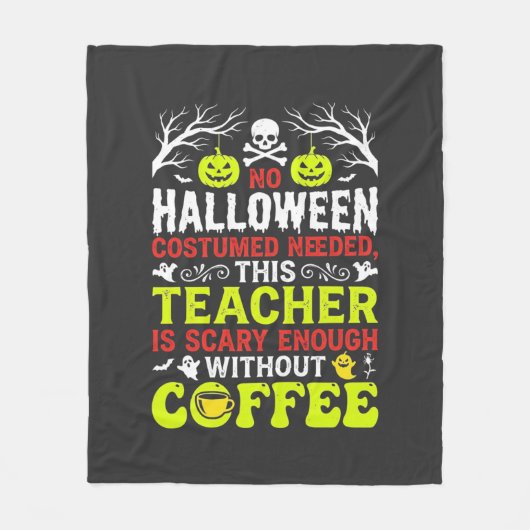 Lehrer Halloween Gruselig genug Kaffee Design_1 Fleecedecke (Vorderseite)