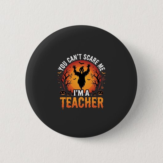 Lehrer Halloween Gruseliger Geist Lehrer Design_1 Button (Vorderseite)